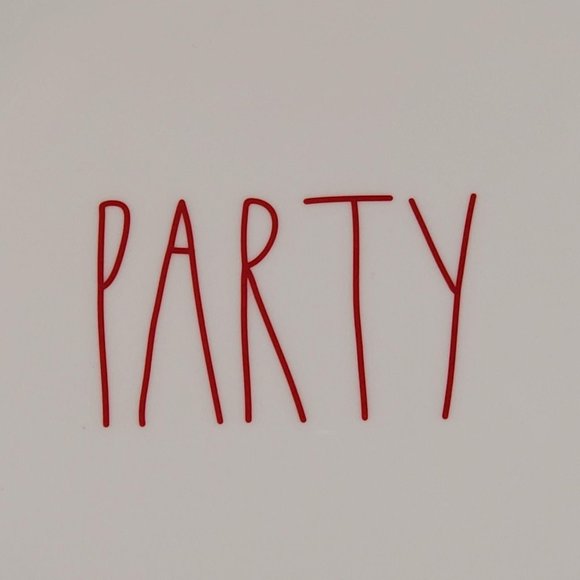 Rae Dunn 10"  "PARTY" Plates Set of 4 - Picture 3 of 8